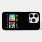 Custom QR Code Business Logo Branding iphone case Case-Mate iPhoneケース (裏面 (横))
