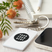 Custom QR Code Business Logo Modern キーホルダー (正面右)