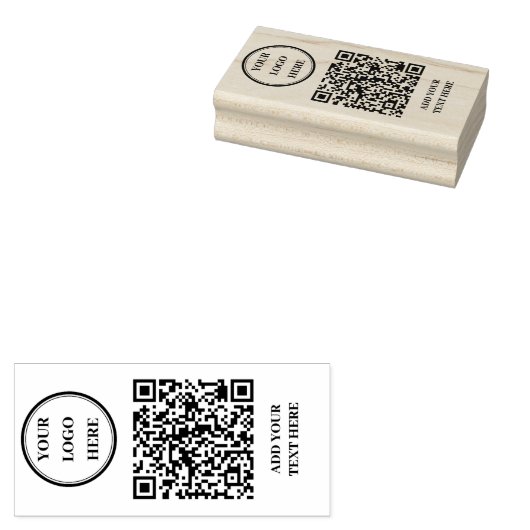 Custom QR Code & Business Logo Rubber Stamp ラバースタンプ (押印)