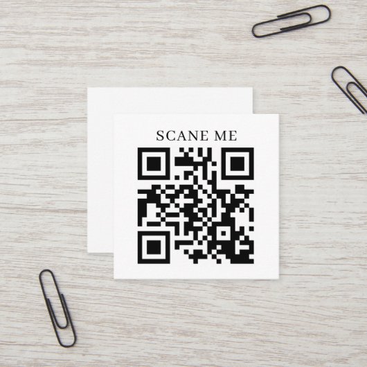 Custom QR Code Business | Text or Social Media スクエア名刺 (正面/裏面インサイチュ)