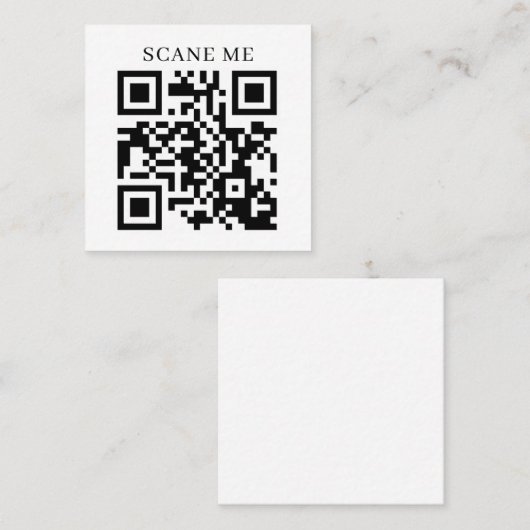 Custom QR Code Business | Text or Social Media スクエア名刺 (正面/裏面)