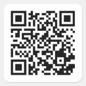 Custom QR Code Classic Round Sticker Sheet スクエアシール (正面)