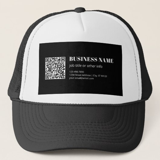 Custom QR code & Editable Retro-Modern Text キャップ (正面)