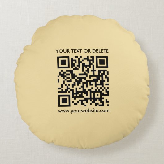 Custom QR Code Elegant Modern Template Gold Color ラウンドクッション (正面)