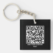 Custom QR Code Keychain – Modern Personalized desi キーホルダー (正面)