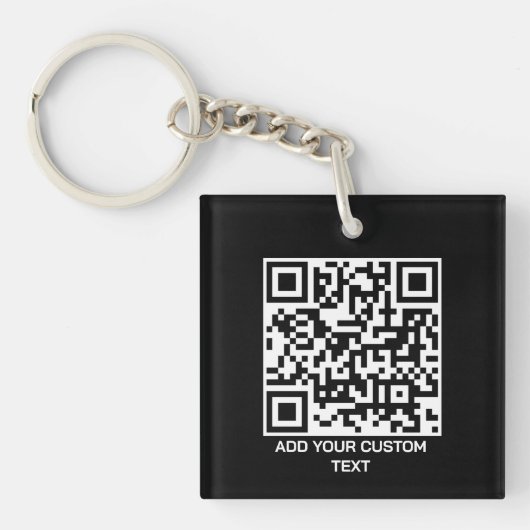 Custom QR Code Keychain – Modern Personalized desi キーホルダー (正面)