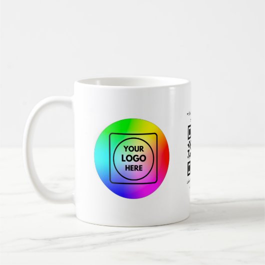 Custom QR Code Logo Business Branding Mug コーヒーマグカップ (左)