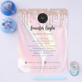 Custom QR Code Logo Elegant Pearlescent Pink チラシ (シングル)