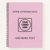 Custom QR Code Logo Text Brand Identity notebook ノートブック (正面)