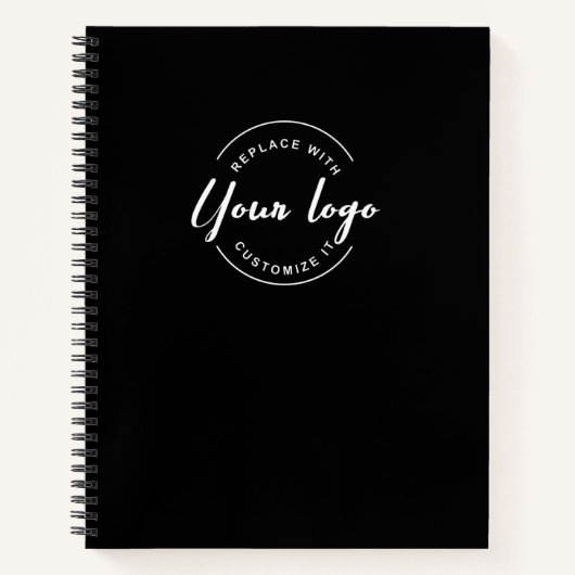 Custom QR CODE Logo website Promotional black ノートブック (正面)