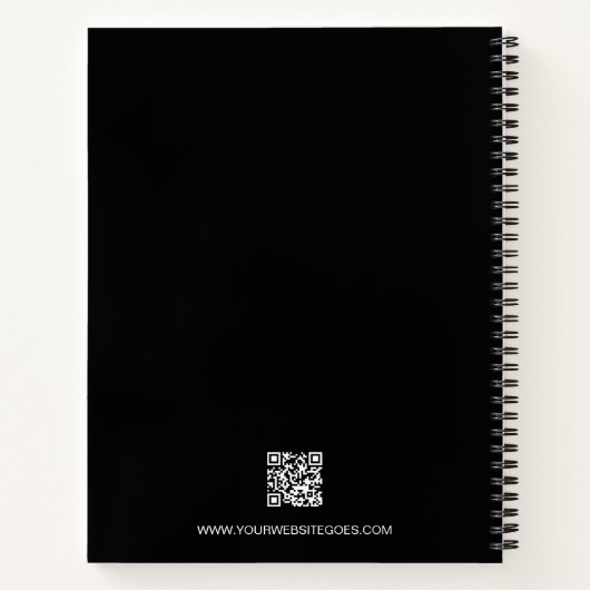 Custom QR CODE Logo website Promotional black ノートブック (裏面)