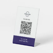 Custom QR Code Menu Stand | Contactless Restaurant 台座サイン (正面)