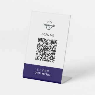 Custom QR Code Menu Stand | Contactless Restaurant 台座サイン