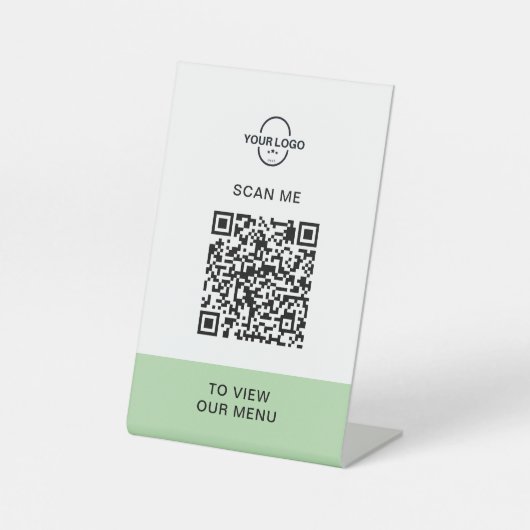 Custom QR Code Menu Stand | Contactless Restaurant 台座サイン (正面)