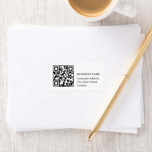Custom QR Code Minimal White Business Branding ラベル (インサイチュ)