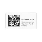 Custom QR Code Minimal White Business Branding ラベル (正面)