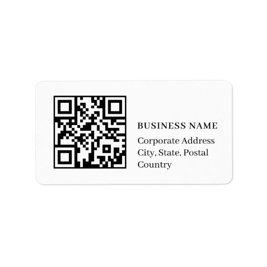 Custom QR Code Minimal White Business Branding ラベル (正面)