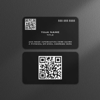 Custom QR Code Modern Black 名刺