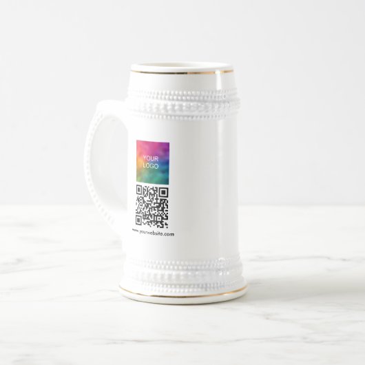 Custom QR Code Modern Elegant Upload Logo ビールジョッキ (正面左)