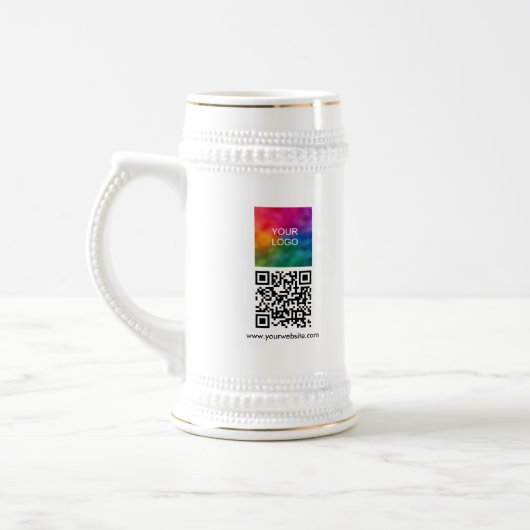 Custom QR Code Modern Elegant Upload Logo ビールジョッキ (左)