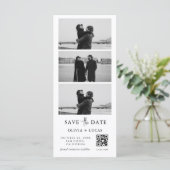 Custom QR Code Photo Strip Wedding Save The Date (スタンド正面)