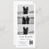 Custom QR Code Photo Strip Wedding Save The Date (正面/裏面)