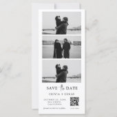 Custom QR Code Photo Strip Wedding Save The Date (正面)