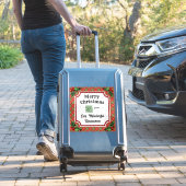 Custom QR Code Restaurant Christmas Red Plaid シール (スーツケースインサイチュ)