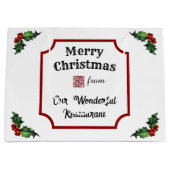 Custom QR Code Restaurant Merry Christmas ラージペーパーバッグ (正面)