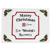 Custom QR Code Restaurant Merry Christmas ラージペーパーバッグ (裏面)