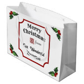 Custom QR Code Restaurant Merry Christmas ラージペーパーバッグ (裏面アングル)
