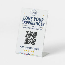 Custom QR Code Review Sign for Small Business 台座サイン