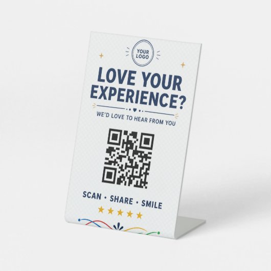 Custom QR Code Review Sign for Small Business 台座サイン (正面)
