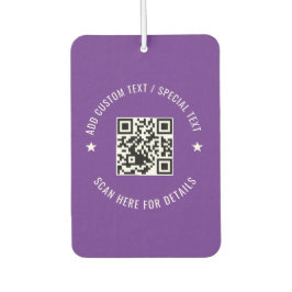 Custom QR Code Scan Info Air Freshener Design カーエアーフレッシュナー
