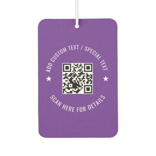 Custom QR Code Scan Info Air Freshener Design カーエアーフレッシュナー (正面)