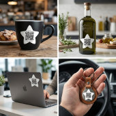 Custom QR Code Star Shaped Sticker  星シール