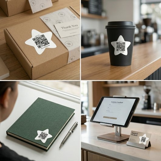 Custom QR Code Star Shaped Sticker  星シール