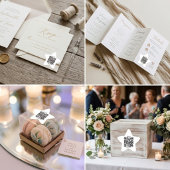 Custom QR Code Star Shaped Wedding Sticker 星シール