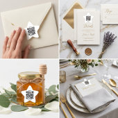 Custom QR Code Star Shaped Wedding Sticker 星シール