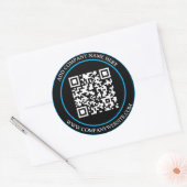 Custom QR Code Text Black White Classic  ラウンドシール (封筒)