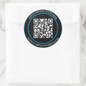 Custom QR Code Text Black White Classic  ラウンドシール (バッグ)
