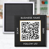 Custom QR Code Text Black White Template マグネット