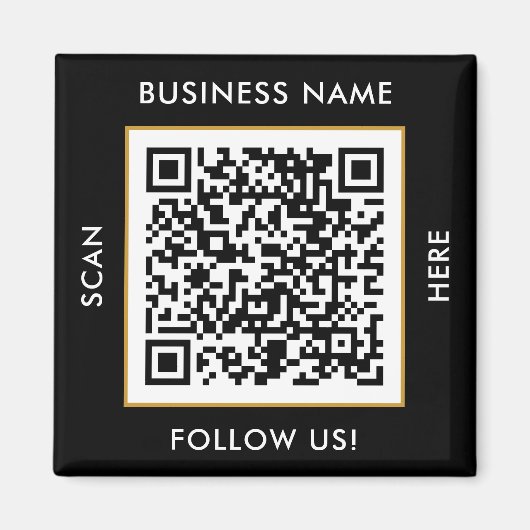 Custom QR Code Text Black White Template マグネット (正面)