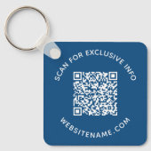 Custom QR Code Text Corporate Swag Blue キーホルダー (正面)