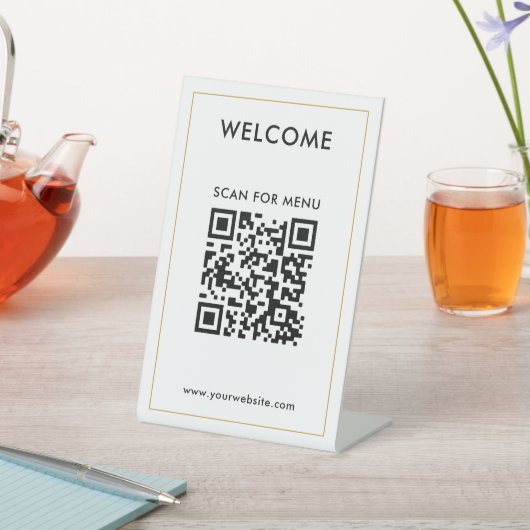 Custom QR Code Text Modern Business 台座サイン (インサイチュ)