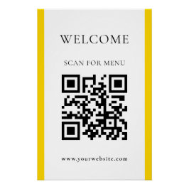 Custom QR Code Text Modern Business Glossy ポスター