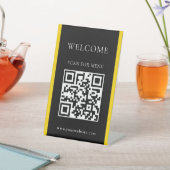 Custom QR Code Text Modern Business Pedestal Sign 台座サイン (インサイチュ)