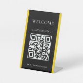 Custom QR Code Text Modern Business Pedestal Sign 台座サイン (正面)
