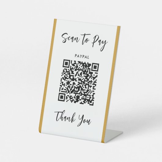 Custom QR Code Text Scan to Pay Business 台座サイン (正面)