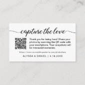 Custom QR Code Wedding Photo Sharing personalized エンクロージャーカード (裏面)
